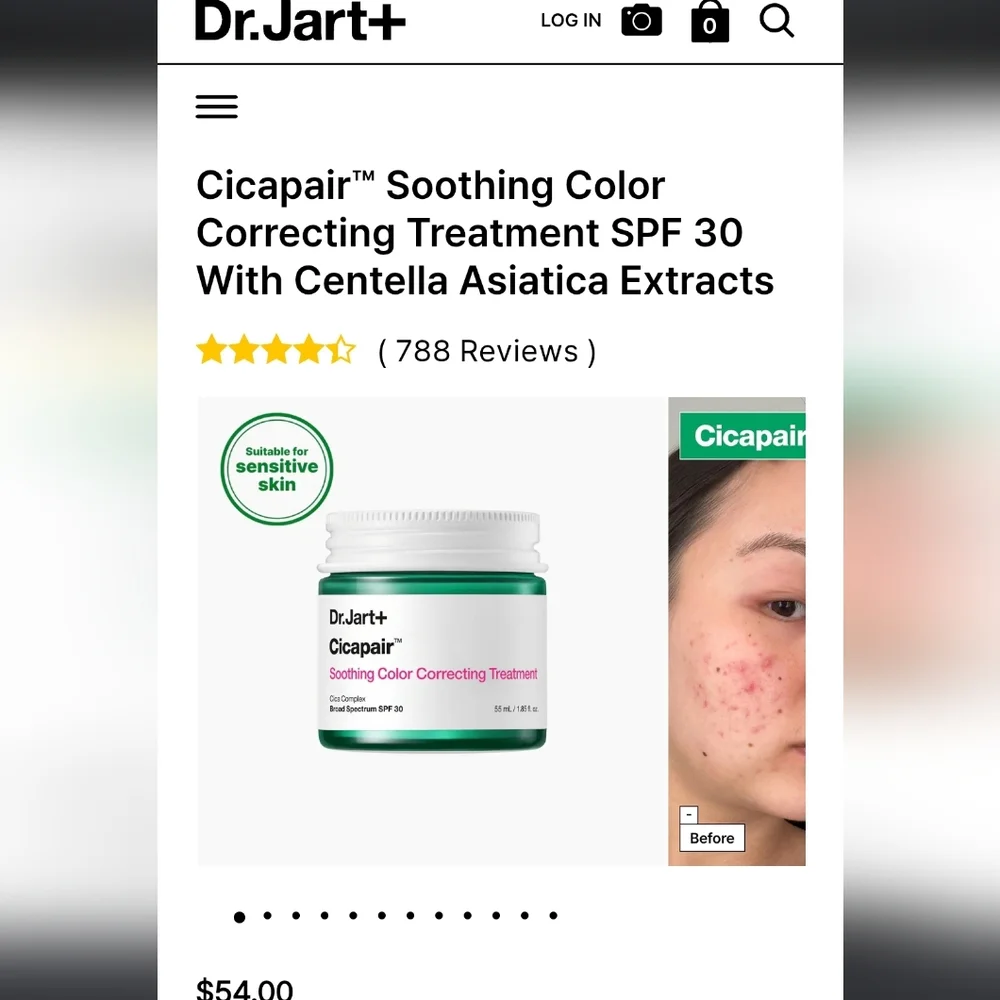 🔴 Dr.Jart+ Cicapair Tiger Grass Green Color Correcting Skincare Treatment Cream